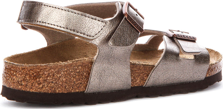 Birkenstock Rio Sandals | Taupe Birko-Flor for Kids - Narrow Fit