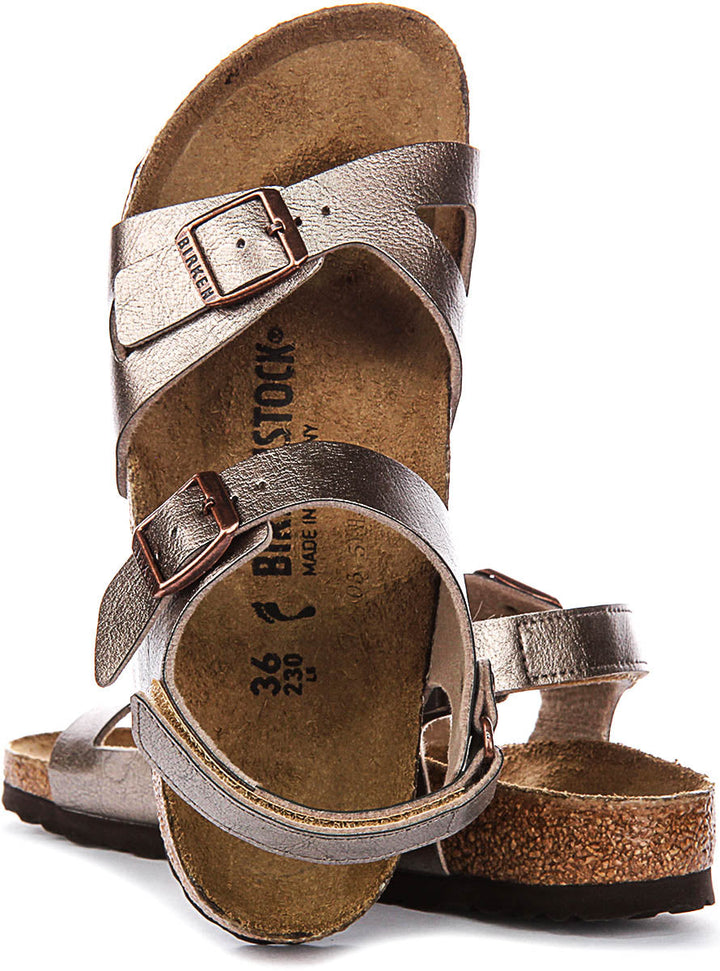 Birkenstock Rio Sandals | Taupe Birko-Flor for Kids - Narrow Fit