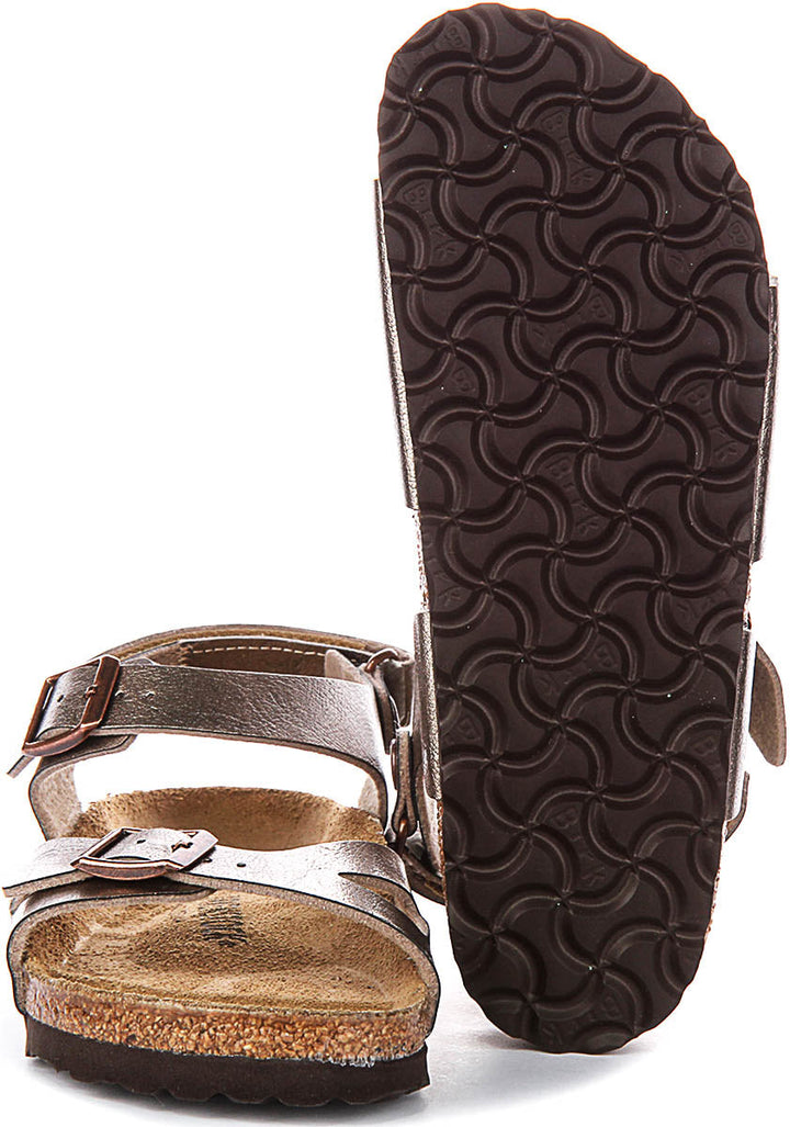 Birkenstock Rio Sandals | Taupe Birko-Flor for Kids - Narrow Fit