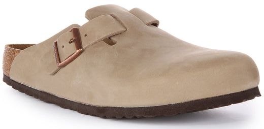 Zoccoli Birkenstock Boston | Vera pelle color tabacco da donna