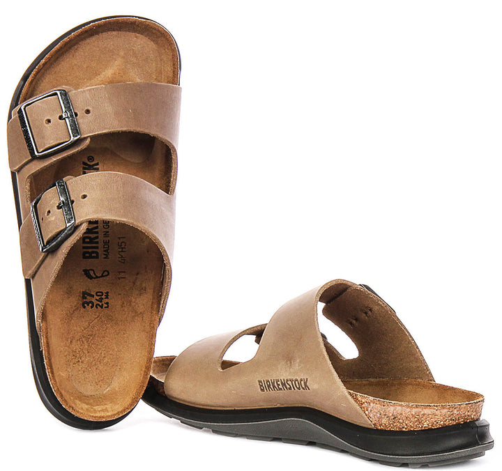 Birkenstock Arizona Sandals | Tobacco genuine leather - Crosstown Sole for Women - Regular Fit