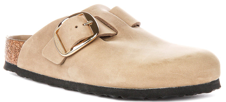 Birkenstock Boston Clogs | Tobacco nubuck leather - Big Buckle for Men and Women - Regular Fit