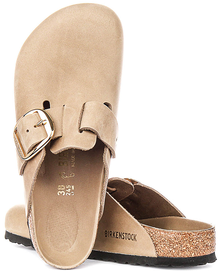 Birkenstock Boston Clogs | Tobacco nubuck leather - Big Buckle for Men and Women - Regular Fit