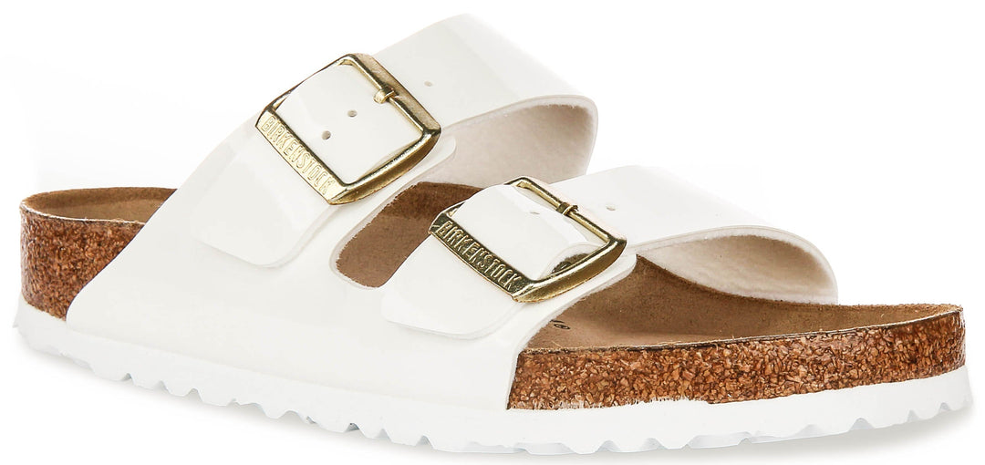 Birkenstock Arizona Sandals | White patent-finish leather for Women - Regular Fit