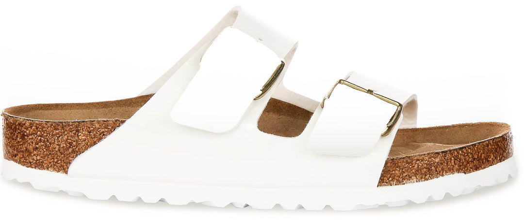 Birkenstock Arizona Sandals | White patent-finish leather for Women - Regular Fit
