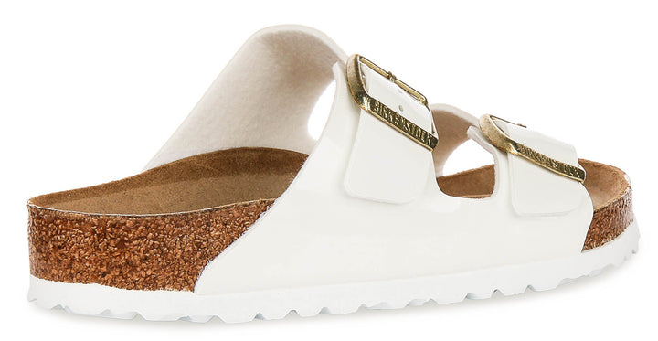 Birkenstock Arizona Sandals | White patent-finish leather for Women - Regular Fit
