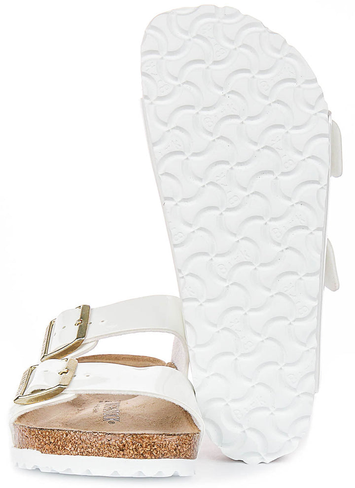 Birkenstock Arizona Sandals | White patent-finish leather for Women - Regular Fit