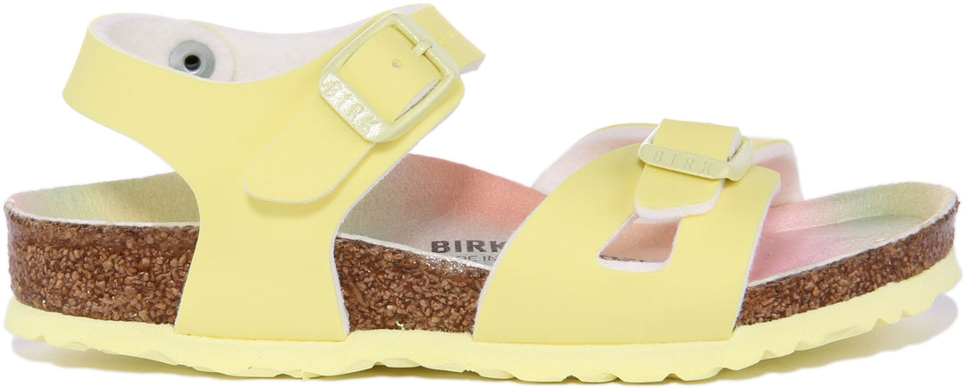 Birkenstock Rio Sandals | Pink Birko-Flor - Metallic Finish for Kids