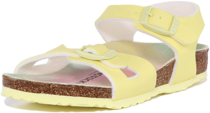 Birkenstock Rio Sandals | Pink Birko-Flor - Metallic Finish for Kids